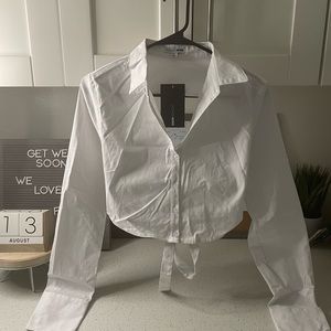 Fashion nova size M white cater to you top